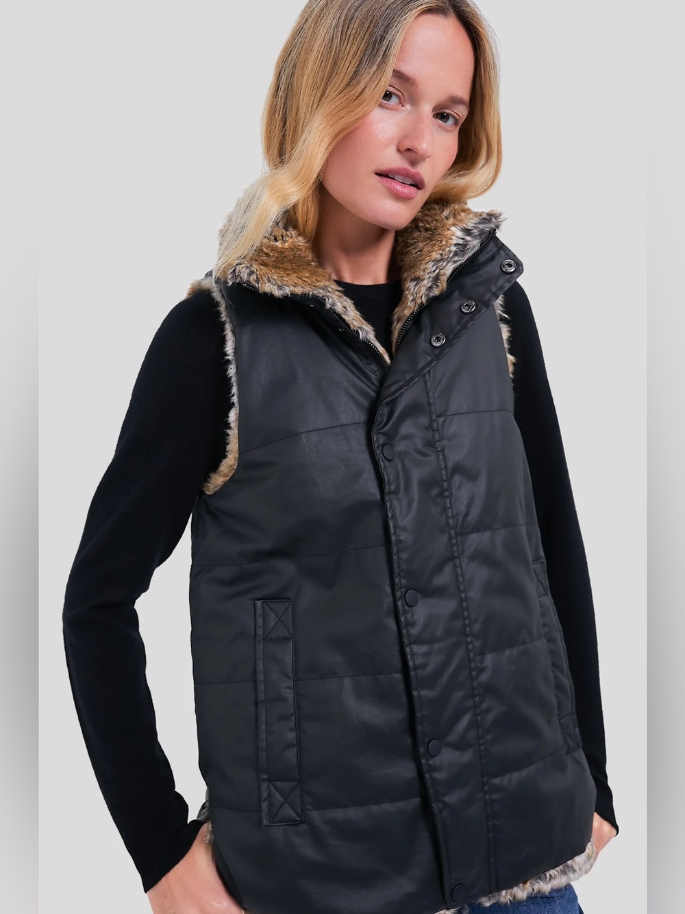 New Tuckernuck Emilia Wax Fur Reversible Vest - size xsmall